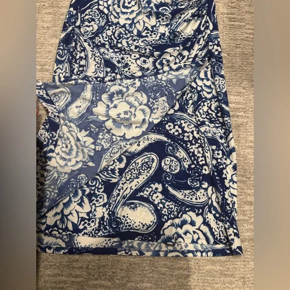 Lauren Ralph Lauren Blue and White Floral Paisley Dress size 8 NWOT - Picture 5 of 5